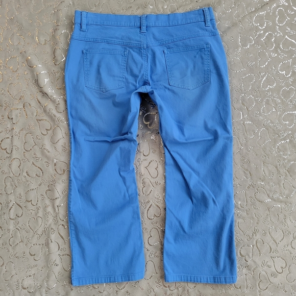 Electric Blue Capri Jeans Straight Leg Cropped 7 - Picture 4 of 8